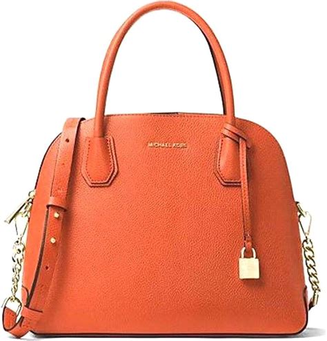 michael michael kors mercer embossed leather dome satchel|MICHAEL Michael Kors Mercer Large Leather Dome Satchel.